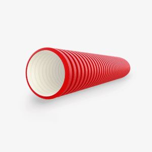 TUBO CORRUGADO HDPE 160mm 750N ELECT 6 m ROJO UNION- (2)ANILLO